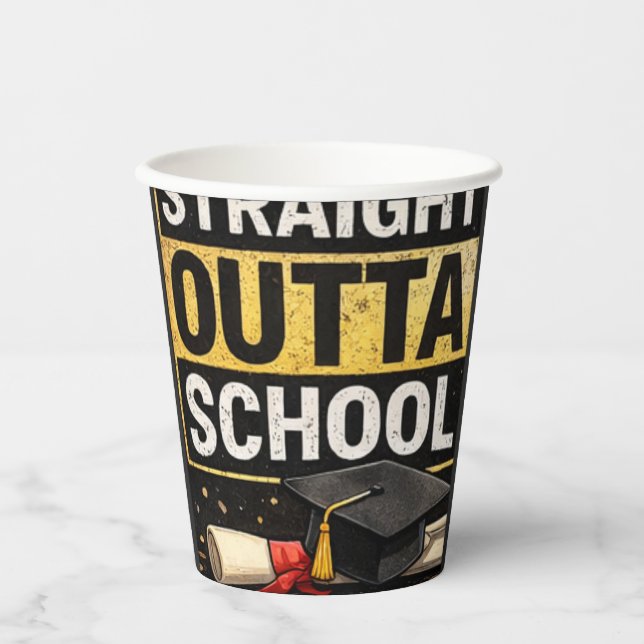 Straight Outta School Graduation cup (Front)