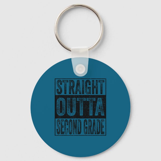Straight outta second grade class of 2026 graduate key ring (Front)