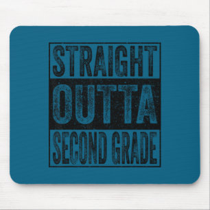 Straight outta second grade class of 2026 graduate mouse pad