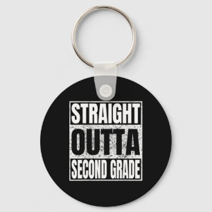 Straight Outta Second Grade Graduation Funny 2026 Key Ring