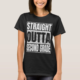 Straight Outta Second Grade Graduation Funny 2026 T-Shirt