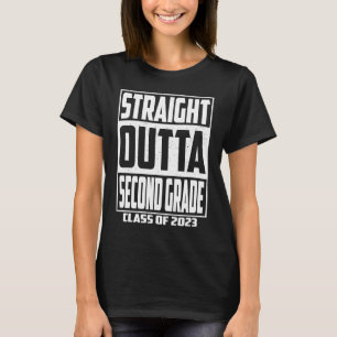 Straight Outta Second Grade Kids Boys Class 2023 2 T-Shirt