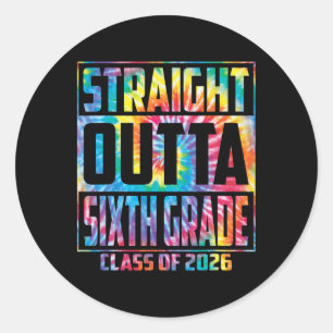 Straight Outta Sixth Grade Cl 2026 Graduation 6th Classic Round Sticker