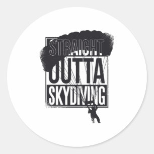 Straight Outta Skydiving Classic Round Sticker