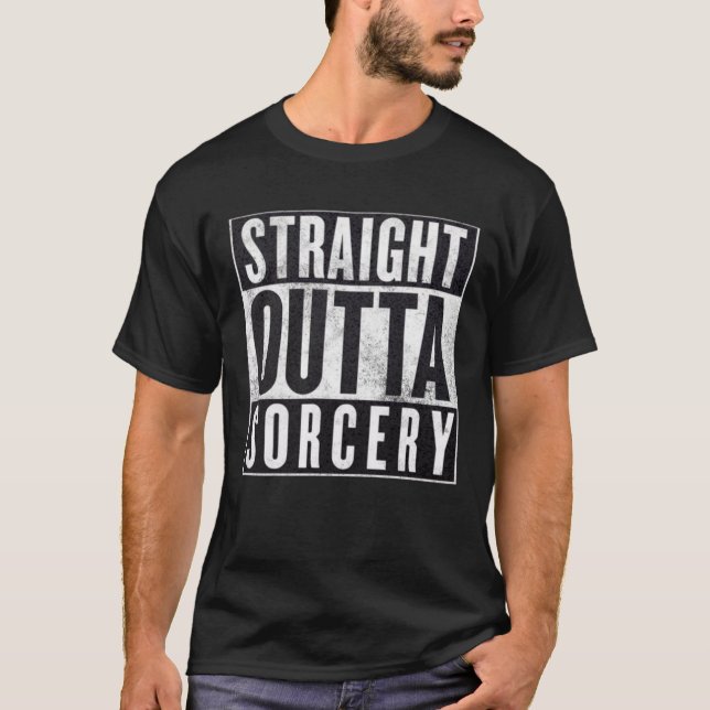 Straight Outta Sorcery Occult Graphic Tee (Front)