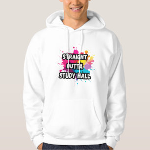 Straight outta study hall colour splash design hoodie