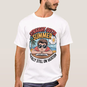 Straight Outta Summer Funny Back to School T-Shirt