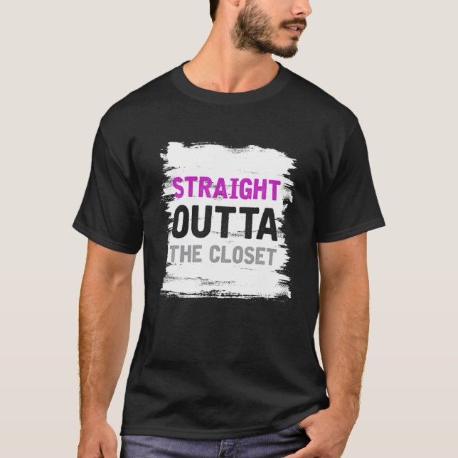 Straight Outta The Closet Funny Coming Out Ace Ase T-Shirt (Front)