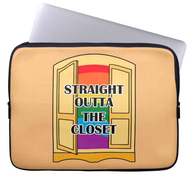 Straight Outta The Closet Laptop Sleeve (Front)