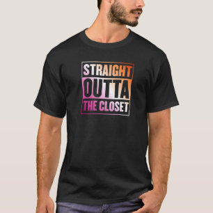 Straight Outta The Closet Lesbian Pride Aesthetic T-Shirt
