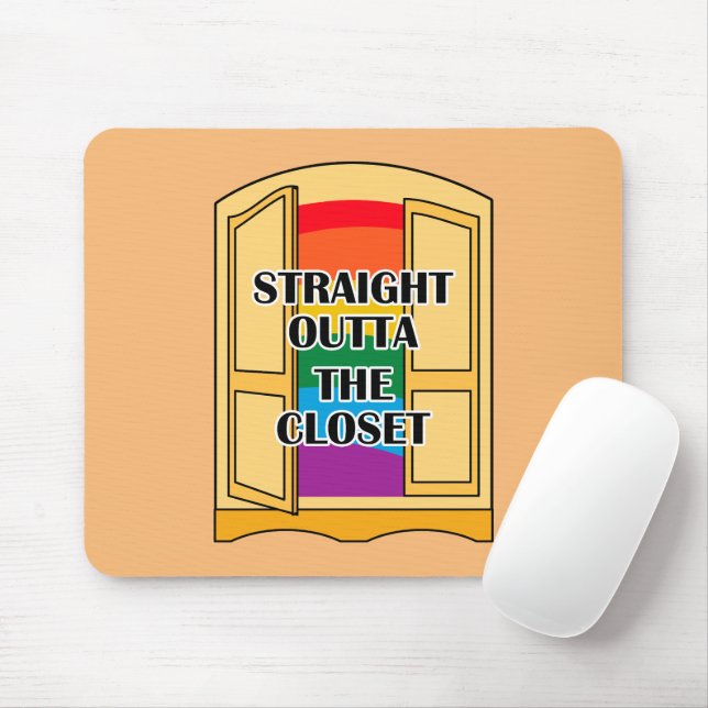 Straight Outta The Closet Mouse Pad (With Mouse)