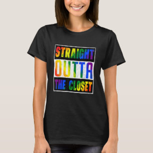 Straight Outta The Closet Rainbow LGBT Gay Pride M T-Shirt
