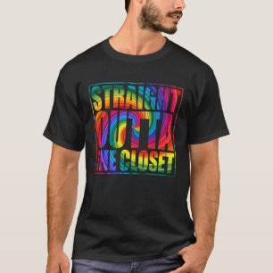 Straight Outta The Closet Rainbow LGBTQ Gay Pride T-Shirt