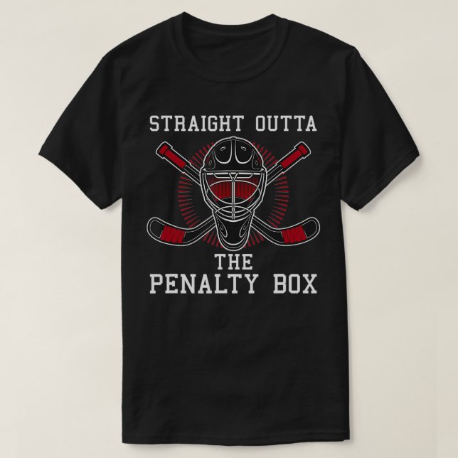 Straight Outta The Penalty Bo Funny Goalie Ice Hoc T-Shirt (Design Front)