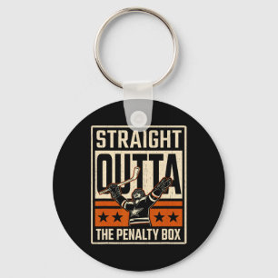 Straight Outta The Penalty Box Funny Hockey Goalie Key Ring