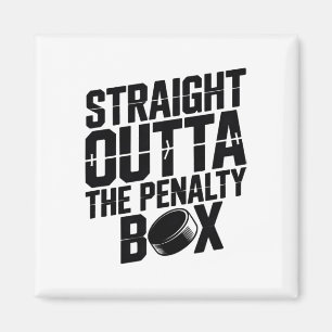 Straight Outta The Penalty Box Funny Hockey Ice Ri Magnet