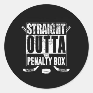 Straight Outta The Penalty Box Hockey Player Gift Classic Round Sticker