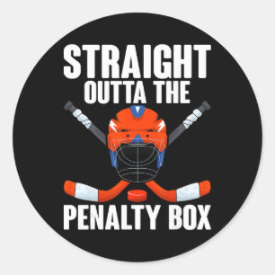 Straight Outta The Penalty Box Hockey Player Hocke Classic Round Sticker