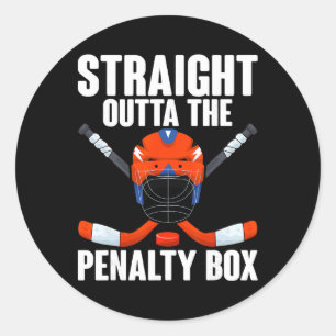 Straight Outta The Penalty Box Hockey Player Hocke Classic Round Sticker