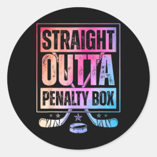 Straight Outta The Penalty Box Tie Dye Favourite W Classic Round Sticker