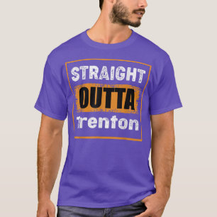 Straight Outta Trenton New Jersey USA Retro Distre T-Shirt