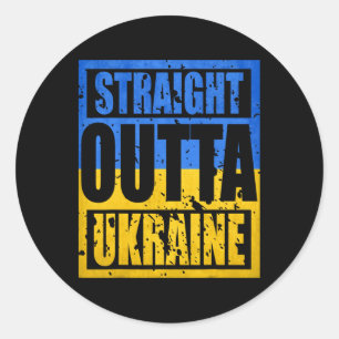 Straight Outta Ukraine Classic Round Sticker