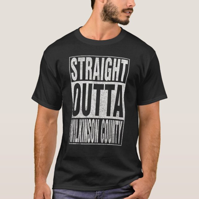 STRAIGHT OUTTA WILKINSON COUNTY Cool Home Quote T-Shirt (Front)