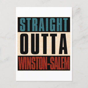 Straight Outta Winston-Salem North Carolina NC Holiday Postcard