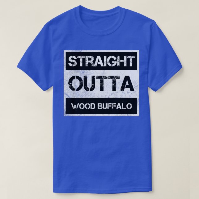 Straight Outta Wood Buffalo National Park Canada V T-Shirt (Design Front)