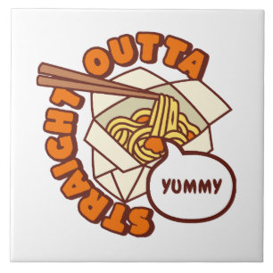 Straight Outta Yummy Ramen Noodles Ceramic Tile