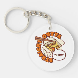 Straight Outta Yummy Ramen Noodles Key Ring