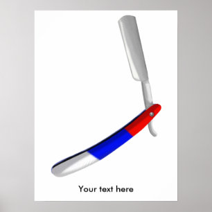 Straight Razor Barbers Shop Colours Poster
