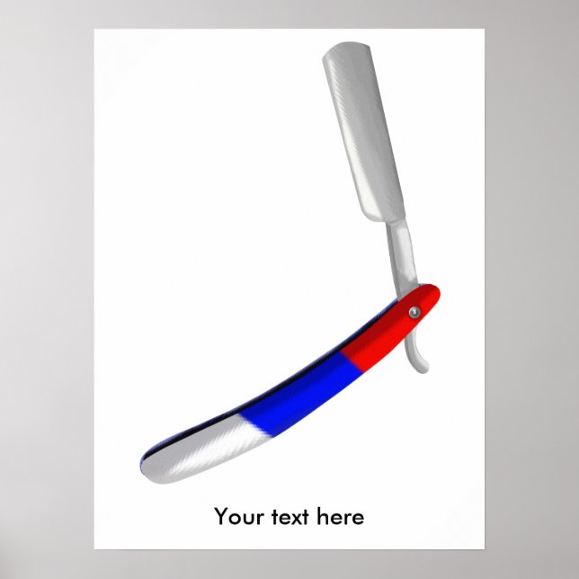 Straight Razor Barbers Shop Colours Poster (Front)