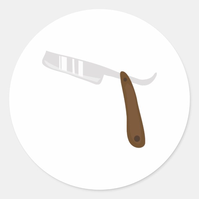 Straight Razor Classic Round Sticker (Front)
