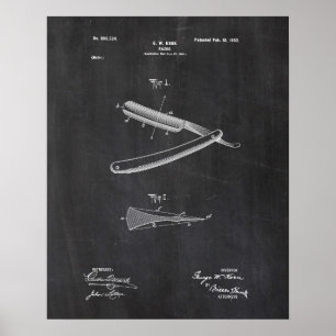 Straight Razor Patent Poster