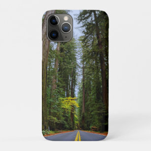 Straight Road Ahead Through Misty Redwood Forest iPhone 11 Pro Case