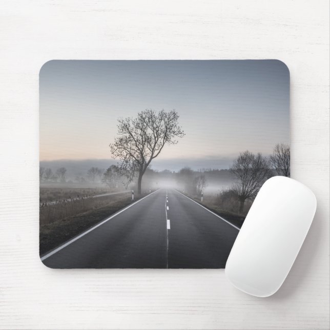 Straight scenic country road mouse pad (With Mouse)