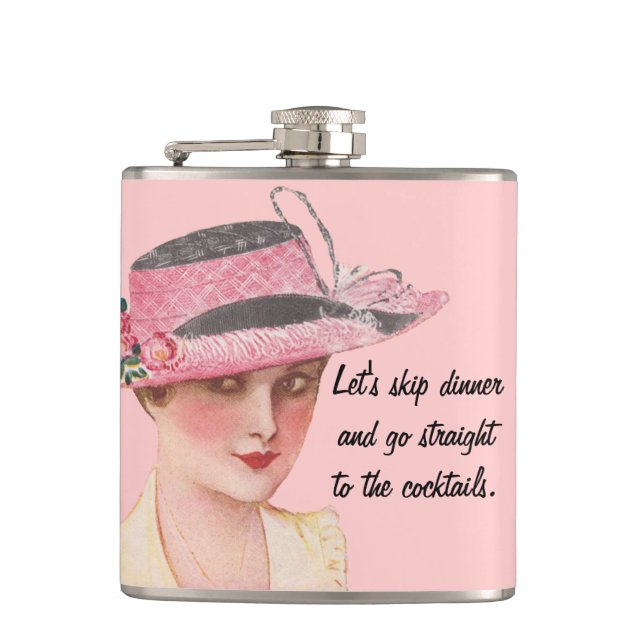 Straight To The Cocktails Hip Flask (Front)