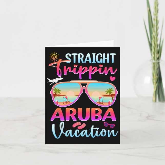 Straight Trippin Aruba 2025 Beach Summer Vacation  Card (Front)