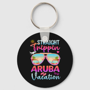 Straight Trippin Aruba 2025 Beach Summer Vacation Key Ring