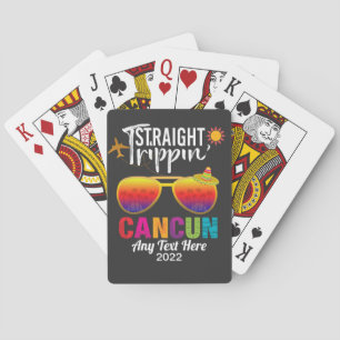 Straight Trippin Cancun Mexico Travel Vacation Playing Cards