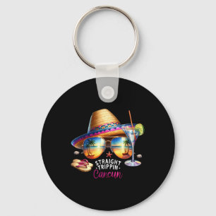 Straight Trippin Cancun Tropical Mexico Travel Vac Key Ring