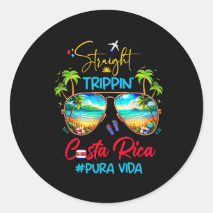 Straight Trippin Costa Rica Summer Vacation Pura V Classic Round Sticker