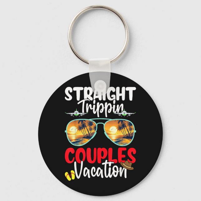 Straight Trippin Couples Trip 2026 Beach Summer Key Ring (Front)