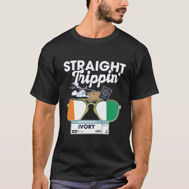 Straight Trippin' Ivory Vacation Tour Travel Trip  T-Shirt (Front)