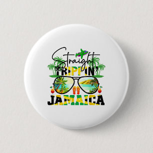 Straight Trippin' Jamaica Vacation 2025 Birthday F 6 Cm Round Badge