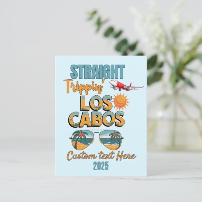 Straight Trippin' Los Cabos 2025 Fun Vacation Postcard (Standing Front)