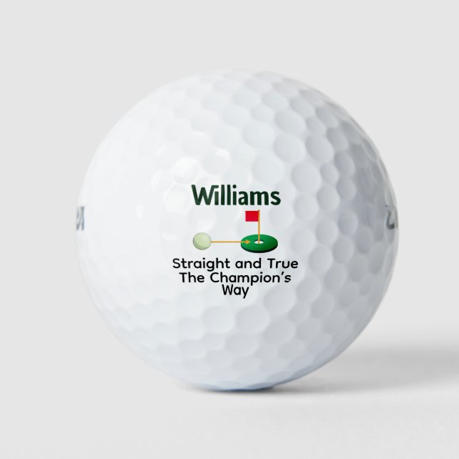 Straight True Champion Way Personalized Gift Golf Balls (Front)