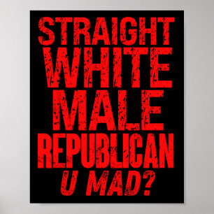 Straight White Male Republican U Mad Funny Politic Poster