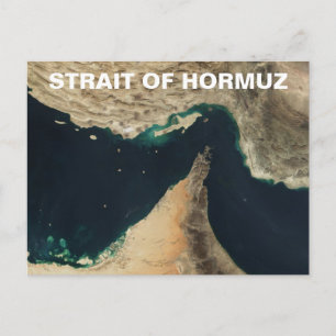 Strait of Hormuz Satellite Image Postcard